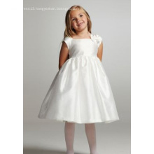 Ball Gown Square Neck Knee-length Taffeta Bowknot Flower Girl Dress